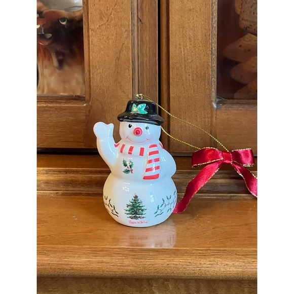 Spode Snowman Porcelain Christmas Tree Ornament - Picture 3 of 6